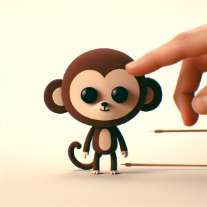 Macaco simples com olhos pretos