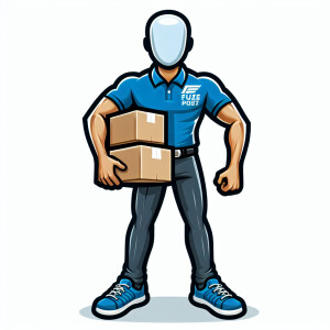 I want a mascot like a transport person who wears a blue polo co...