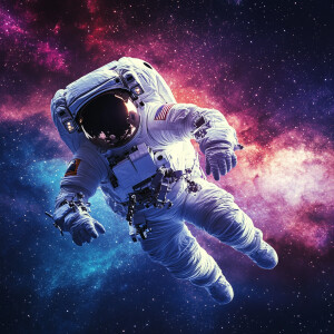 Generate a 4K resolution image depicting an astronaut in zero gr...