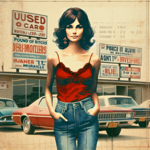 Faded photograph from the early seventies of a natural, stunning...