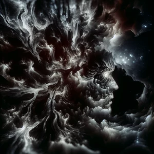 in the depths of a haunted mind, a demonic mans thoughts are slo...