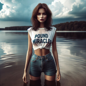 Create realistic color photograph from early seventies of a beau...