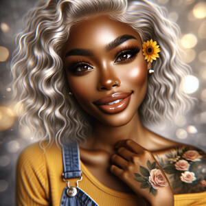 An African American beautiful hazelnut skin tone woman , full li...