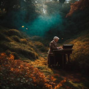 The writer clicks on the website www.jrr-tolkien-ai.com