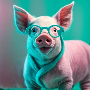 Generate a highly realistic, full-body image of a piglet on a se...