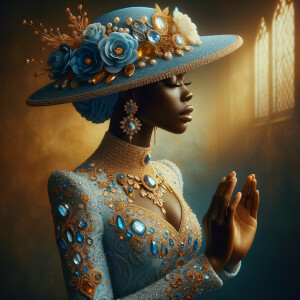 Create an illustration that embodies spirituality and a deep con...