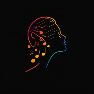 logotype for project of ai music generation named LaLaMusic