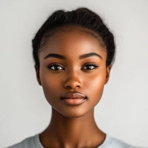 Generate an image of a 22-year-old African American woman with a...