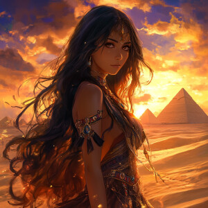 ((Anime style)) illustration of a stunning female character stan...