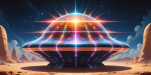 A dazzlingly pulsating Pulsar Pod, its surface shimmering with a...