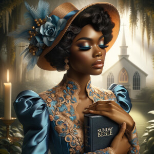 Render an airbrush oil painting of an African American woman wit...