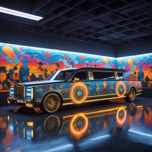 "Design a striking custom hearse that commands attention with it...