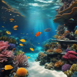 Underwater treasure around a