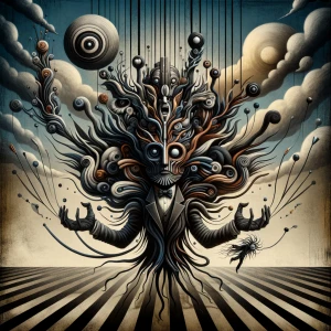 Intransigent, in the style of tim Burton