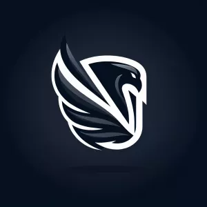 Design a professional sports logo featuring a stylized wing from...