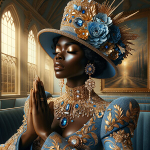 Create an illustration that embodies spirituality and a deep con...