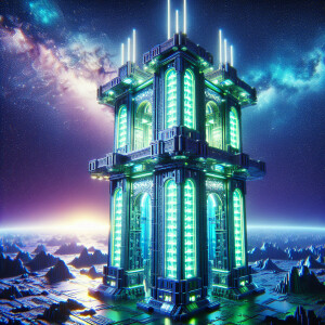 Rising majestically from a desolate landscape, an otherworldly r...