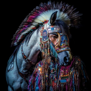 Create an 8K Ultra HD image of the Native American leader Crazy...