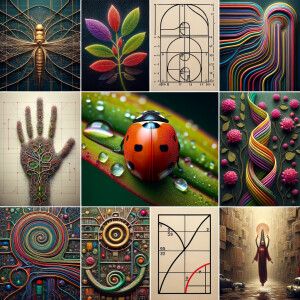 The golden ratio, Minimalist art Circuit, boards, circuitry, diagrams Cellular structures, DNA, circuit boards, colorful wires,  asian and Egyptian  graffiti, lie detector graphs, cardio, printout , branches infinity sign, cave, Art, handprints, distant birds flying, flowering vines, abstract gestural painting, dna