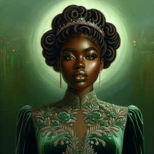 A captivating, full-length portrait of a radiant, majestic Carme...