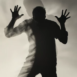 A raging man in shadow form