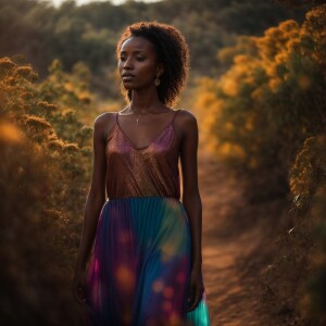 beautiful slender Ethiopian girl, 25 years old, wearing a sheer...