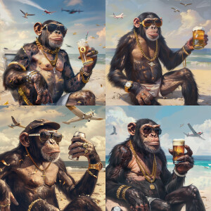 🍎🍏Tatémika

Prompt: Hyperrealistic image of a cheerful chimpan...