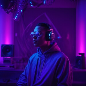 Meditations in purple room with dj