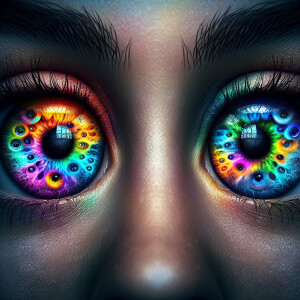 Rainbow colored eyes