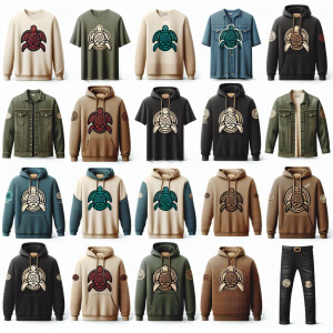 20 different clothing for men and women with turtle logo for clo...
