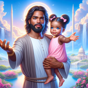 Create a 3D realistic artwork featuring the phrase 'Jesus Saves'...