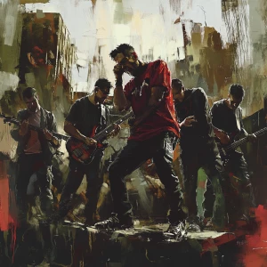 Rock Music Album Cover, Rock Group Band, Realistic, Linkin Park