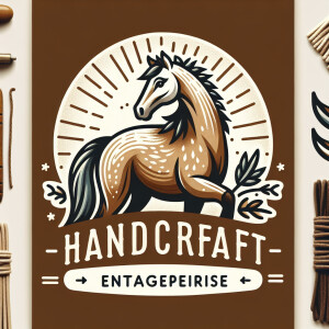 Dappled buckskin horse logo for craft business