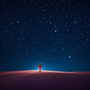 Wallpapers for a children's room with a starry sky in a minimali...