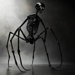 Dangerous hybrid creature combining a spider and a human skeleto...