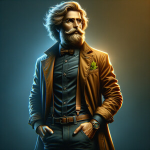 Professor Explorer is a scholarly figure, clad in a sleek black...