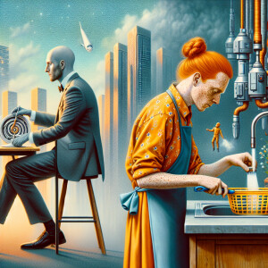 Photorealistic image .A beautiful ginger haired female, pale, fr...