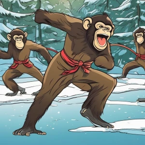 Dancing monkey on ice.