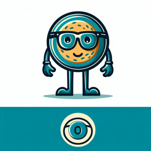 A circle with glasses arms and legs