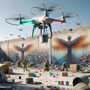 "Exploring the role of drones in creating battlefield graffiti:...