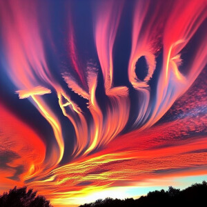 A beautiful sunset use the name Taylor as the sunset