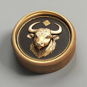 Bullrun coin in carton style