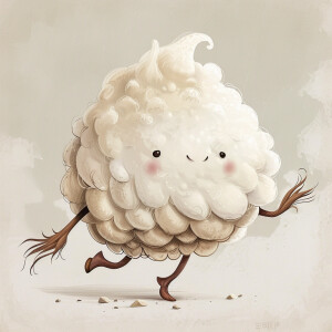 Create a funny dumpling with hairy  legs for tatoo