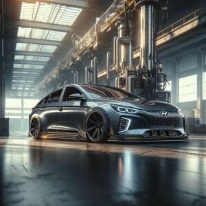 Hyundai ionic 6, heavily modified, HDR, masterpiece, ultra-detai...