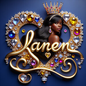 VCraft a 3-D image showcasing the name 'KAREN' in a luxurious go...