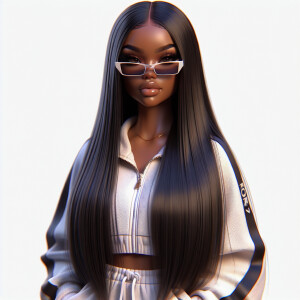 3D image of a Beautiful LIGHT SKIN African American woman who RE...
