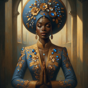 Craft an illustration that evokes spirituality and a profound co...