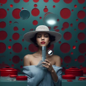 white background gray female silhouette with detective hat holdi...