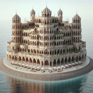 Design an elegant classical facade for a four-story hotel in Cha...