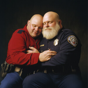 Lifesize digital photography portrait of a best romantic buddies...